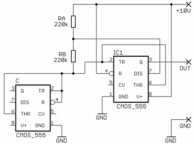 Wrong connection of "capacitor 555"